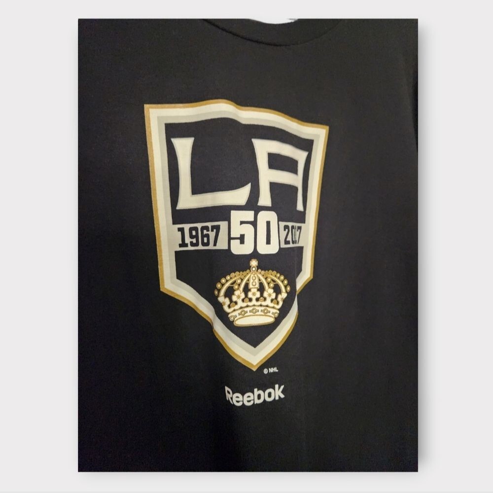 Reebok LA Kings 50th Anniversary Short Sleeve Graphic T-Shirt L - Picture 3 of 5